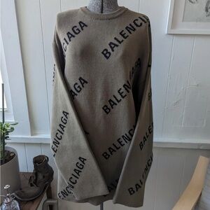 Balenciaga Allover Logo Sweater